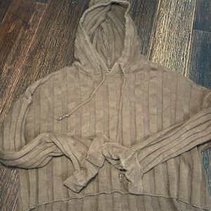 Forever 21 Taupe Hooded Sweater